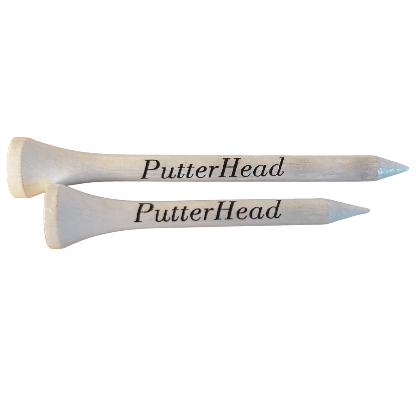 White Wood PutterHead Golf Tee - 50 Pack - PutterHead