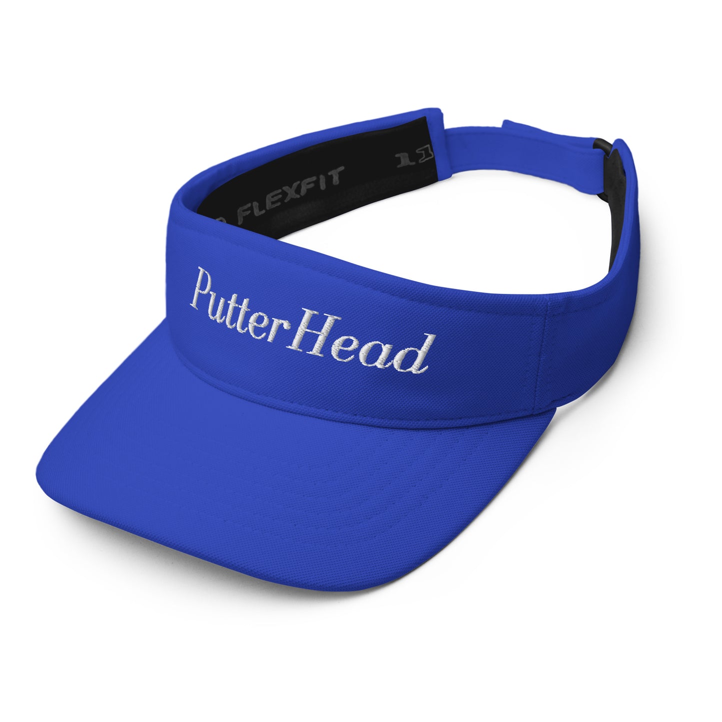 Embroidered White PutterHead Text Visor - PutterHead