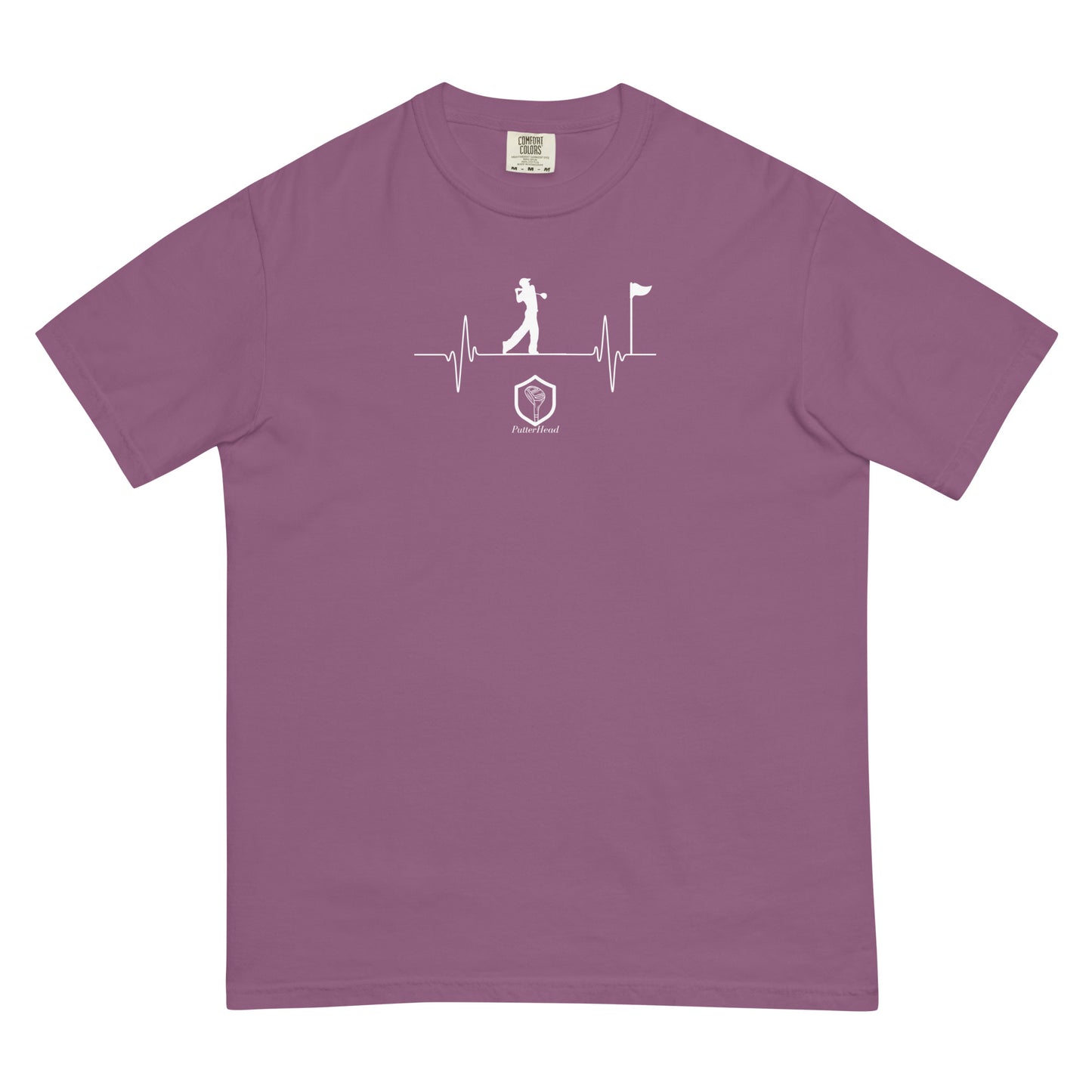 PutterHead Golfer Heartbeat Men’s garment-dyed heavyweight t-shirt - PutterHead