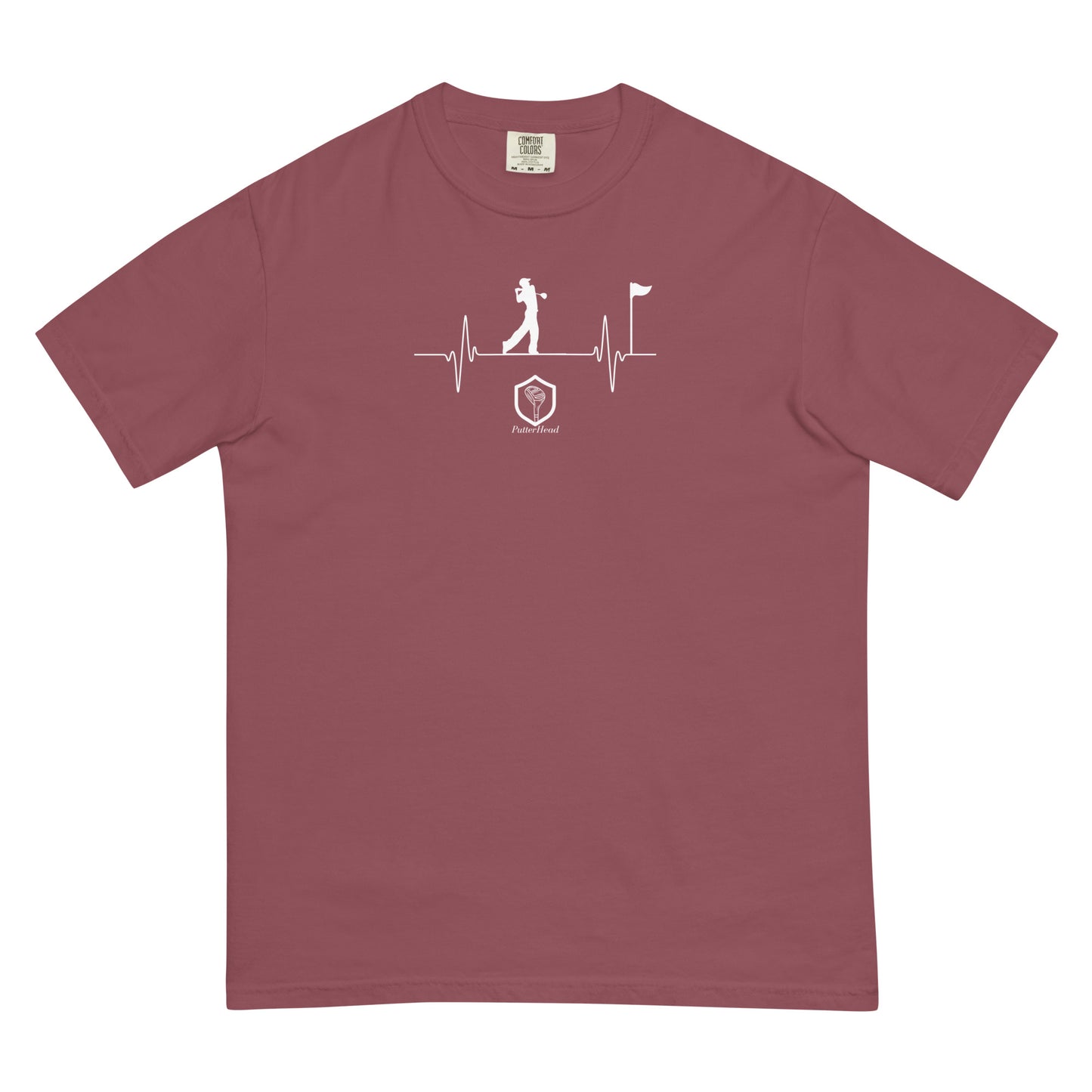 PutterHead Golfer Heartbeat Men’s garment-dyed heavyweight t-shirt - PutterHead