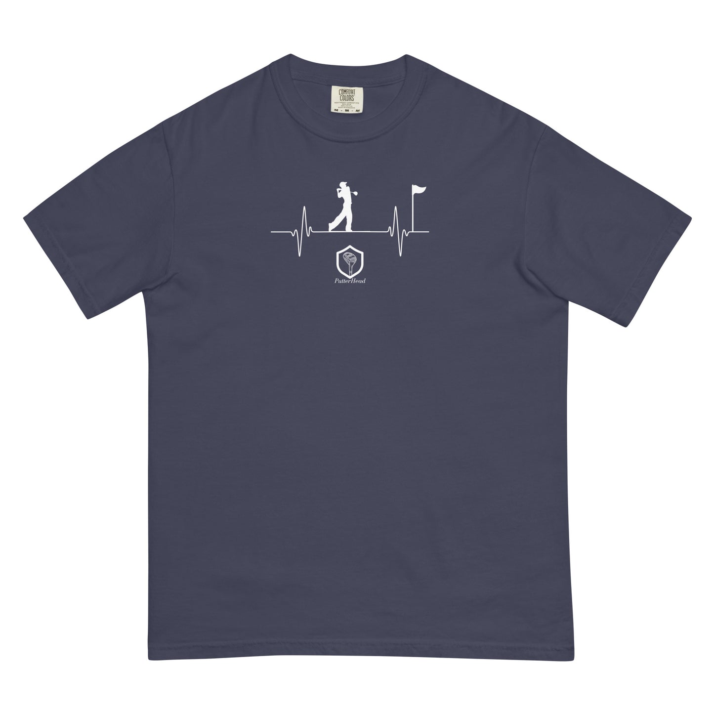 PutterHead Golfer Heartbeat Men’s garment-dyed heavyweight t-shirt - PutterHead