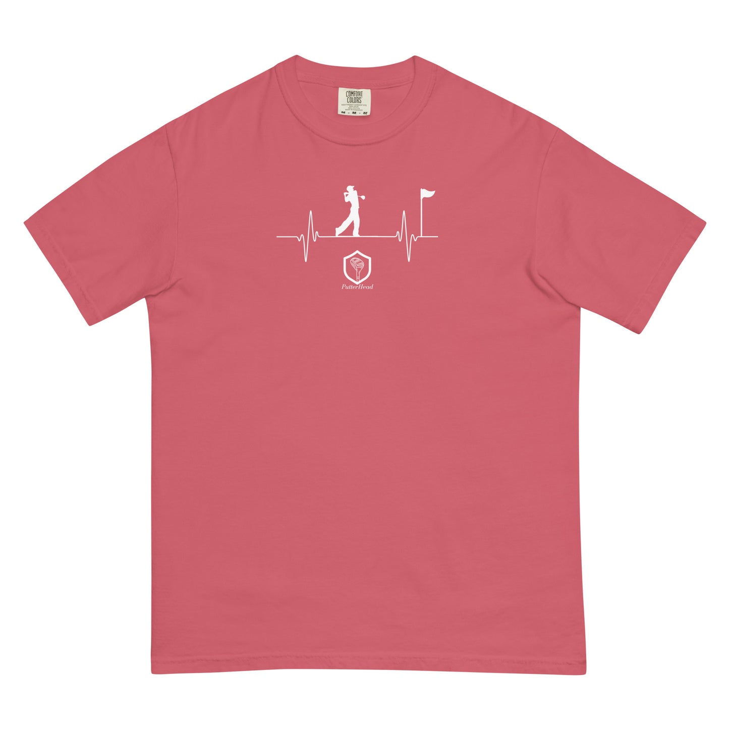 PutterHead Golfer Heartbeat Men’s garment-dyed heavyweight t-shirt - PutterHead
