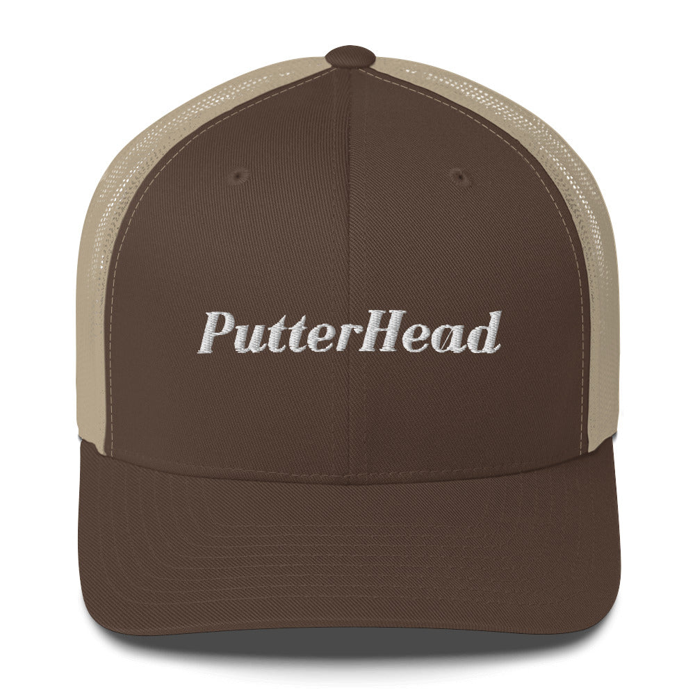 PutterHead mesh snapback White Text - PutterHead