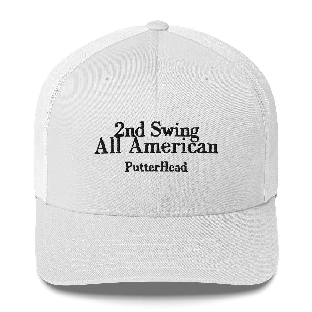 2nd Swing All American Mesh Back Snapback Black Text Hat - PutterHead
